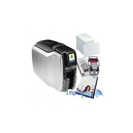 IMPRESORA DE TARJETAS ZEBRA ZC300 KIT 1 CARA LCD TARJETAS RIBBON SOFTWARE EDICION
