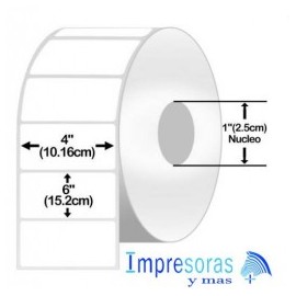 ETIQUETA ZEBRA TT 10005853 4X6 PGDS ESCRITORIO NUCLEO 1PGDS 6 ROLLOS Z-PERFORM 2000T