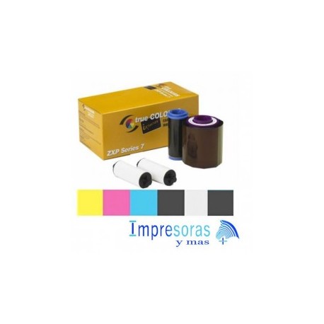 CINTA RIBBON ZEBRA PARA IMPRESORA ZXP7 TRUE COLORS COLOR YMCKOK 800077-749