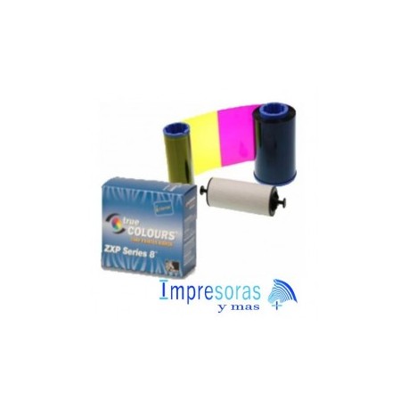 CINTA RIBBON ZEBRA PARA IMPRESORA ZXP8 ZXP9 TRUE COLORS COLOR YMCK 800012-445