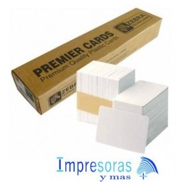 TARJETAS PLASTICAS PVC ZEBRA PREMIER 104523-010 BLANCO 500 PIEZAS 10MIL MYLAR