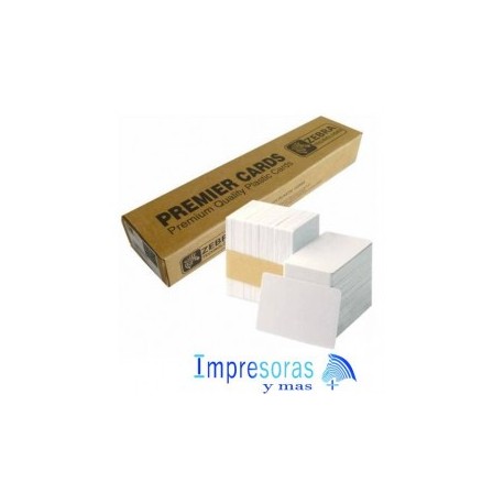 TARJETAS PLASTICAS ZEBRA 104524-101 COMPUESTA PVC PET PREMIER BLANCO 500 PIEZAS 30MIL