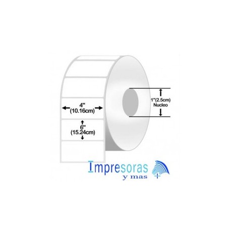 Etiqueta ZEBRA 4x6 Pgds 10010034 TD Nucleo 1Pgds 6 Rollos Z-PERFORM 2000D