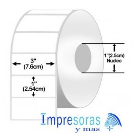 ETIQUETA ZEBRA TT 10009528 3X1 PGDS ESCRITORIO NUCLEO 1PGDS 1 ROLLO Z-SELECT 4000T