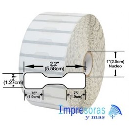 ETIQUETA ZEBRA TT 10010066 2.2X0.5 PGDS ESCRITORIO POLIPROPILENO JOYERIA 6 ROLLO 8000T