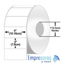 ETIQUETA ZEBRA TT 10005852 4X3 PGDS ESCRITORIO NUCLEO 1PGDS 1 ROLLO Z-PERFORM 2000T