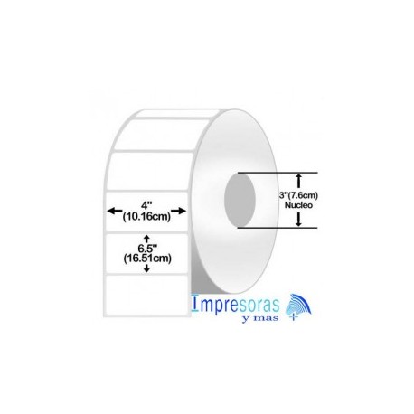 ETIQUETA ZEBRA TT 10021229 4X6.5 PGDS INDUSTRIAL NUCLEO 3PGDS 1 ROLLO Z-PERFORM 1500T