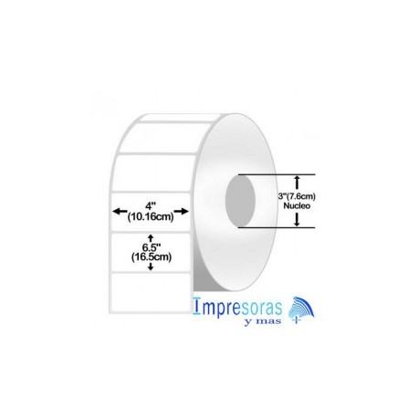 ETIQUETA ZEBRA TT 10021229 4X6.5 PGDS INDUSTRIAL NUCLEO 3PGDS 4 ROLLOS Z-PERFORM 1500T