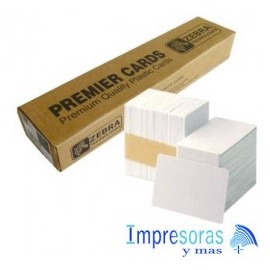 TARJETAS PLASTICAS PVC BLANCAS ZEBRA 100 PZAS 30MIL