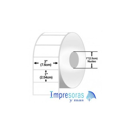 ETIQUETA ZEBRA TT 10009528 3X1 PGDS ESCRITORIO NUCLEO 1PGDS 6 ROLLOS Z-SELECT 4000T