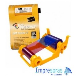 CINTA RIBBON ZEBRA PARA IMPRESORA ZXP3 TRUE COLORS COLOR YMCKO 800033-340