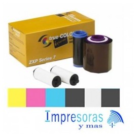 CINTA RIBBON ZEBRA PARA IMPRESORA ZXP7 TRUE COLORS COLOR YMCKO 800077-740